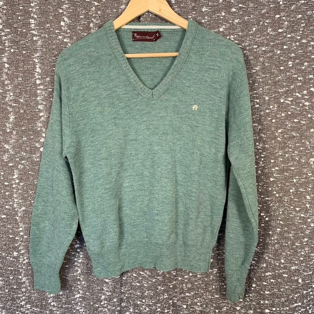 Vintage Etienne Aigner V-Neck Pullover‎ Sweater Union Made Preppy Men's M